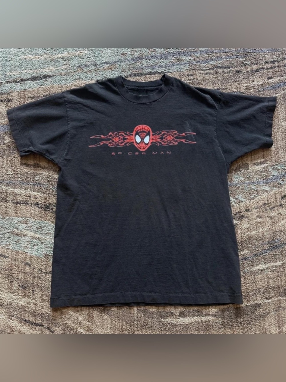 Gildan Black Tee with Red Spider-Man Chest Graphic